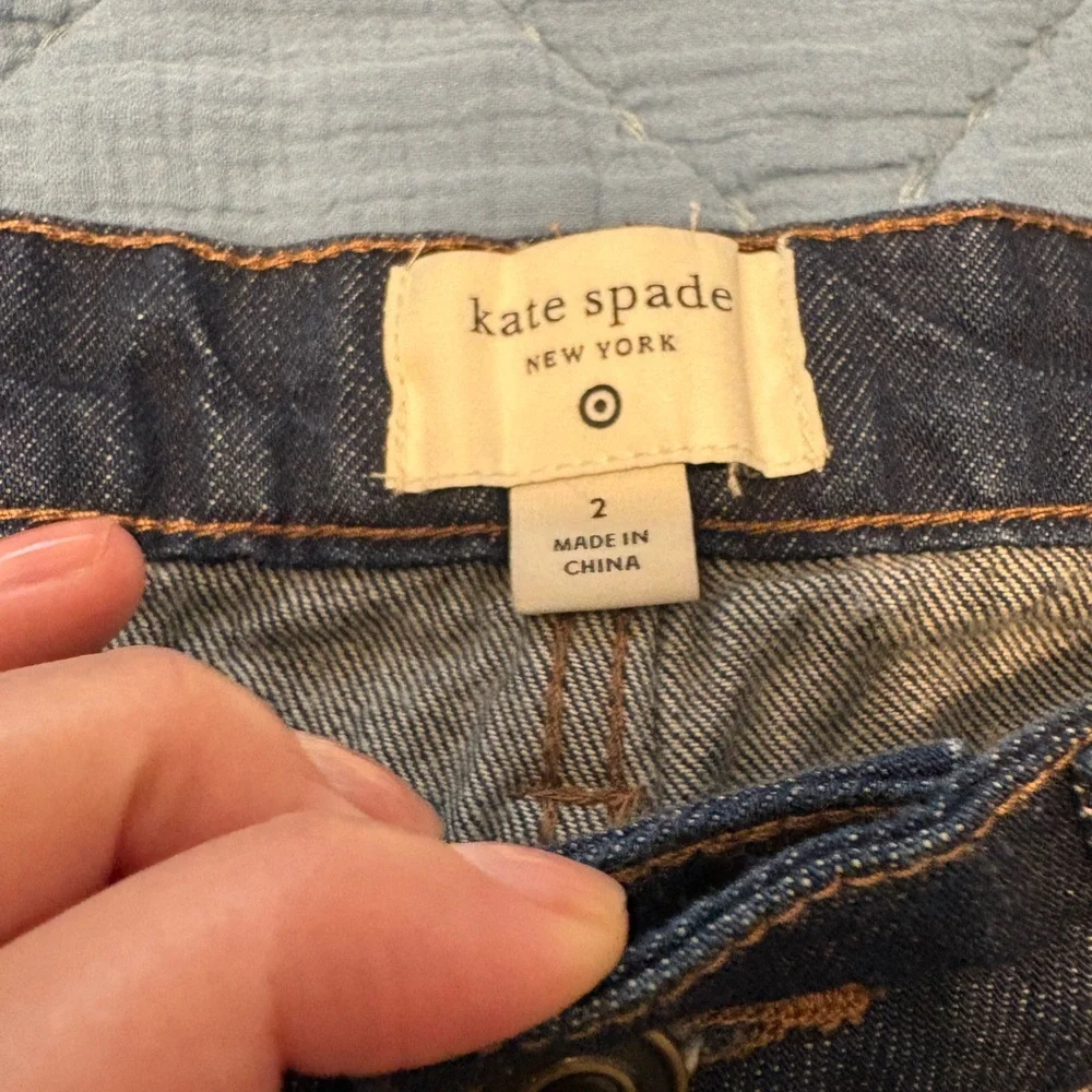 Kate Spade x Target Jeans Dark Wash Wide Leg | Cuffed Straight Leg | NWT Size 2 - Picture 4 of 11